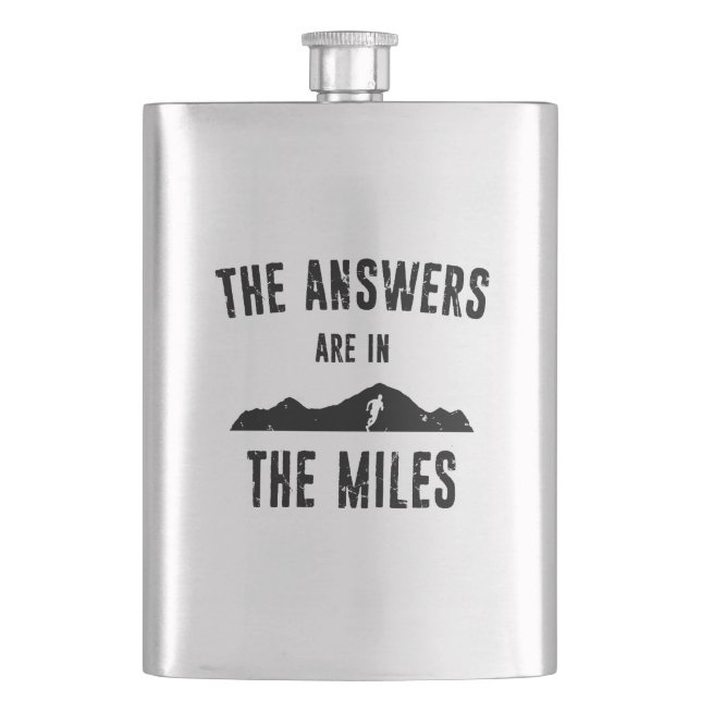 The Answers Are In The Miles Flask (Front)