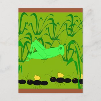 The Ant And The Grasshopper Postcard by Pamelachi at Zazzle