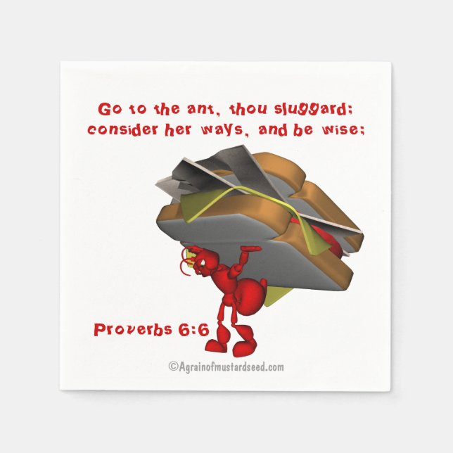 The ant Proverbs 6:6 Napkins (Front)