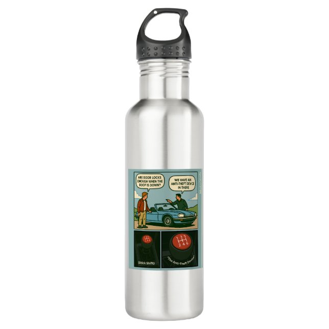 The Anti-Theft Device (Stick Shift) Stainless Steel Water Bottle (Front)