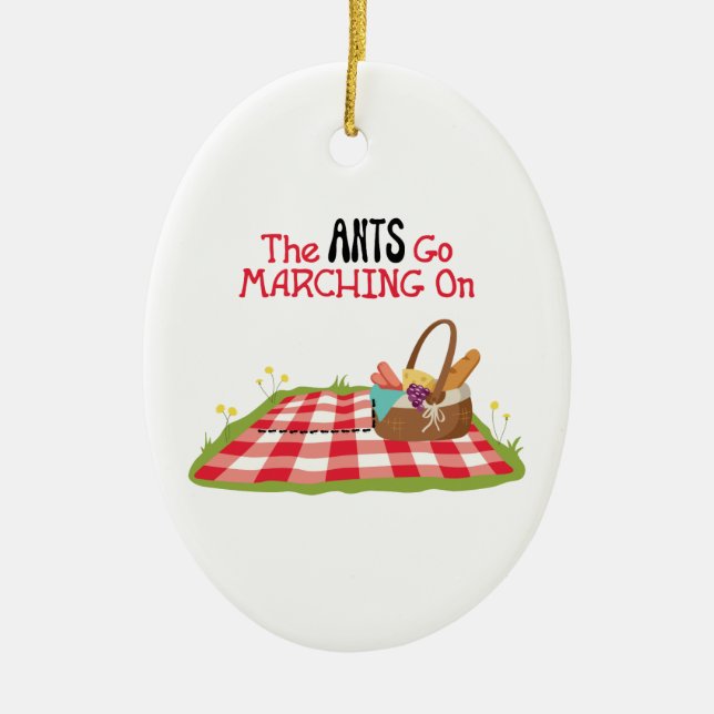 The Ants Go Marching Ceramic Ornament (Front)