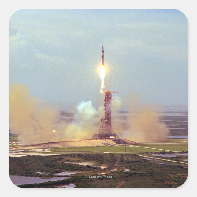 The Apollo Soyuz Test Project Saturn IB Launch Square Sticker (Front)