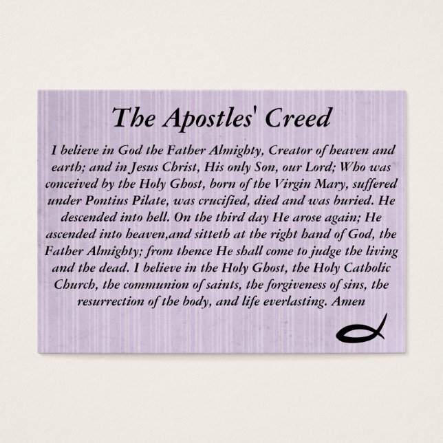 The Apostel's Creed (Front)