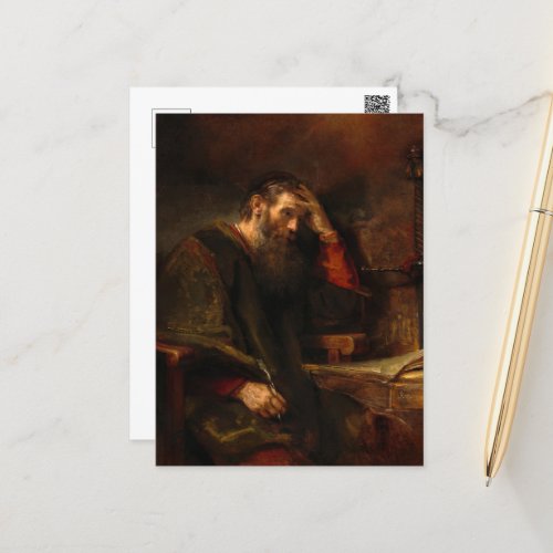 The Apostle Paul by Rembrandt van Rijn Holiday Postcard
