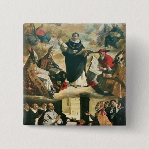 The Apotheosis of St Thomas Aquinas 1631 Pinback Button