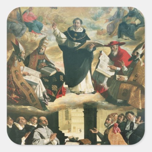 The Apotheosis of St Thomas Aquinas 1631 Square Sticker