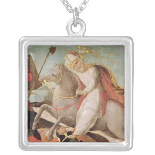 The Apparition of St. Ambrose Silver Plated Necklace