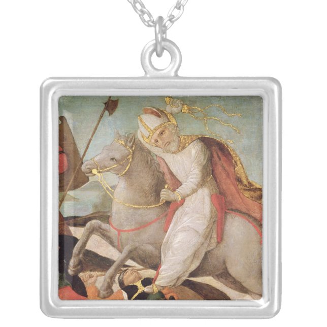 The Apparition of St. Ambrose Silver Plated Necklace (Front)
