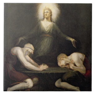The Appearance of Christ at Emmaus, 1792 (oil on c Ceramic Tile
