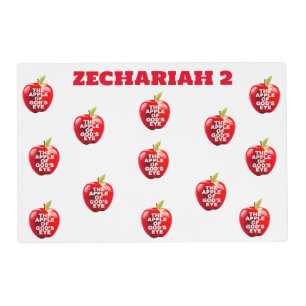 The Apple Of God's Eye-Red & White Laminated Placemat