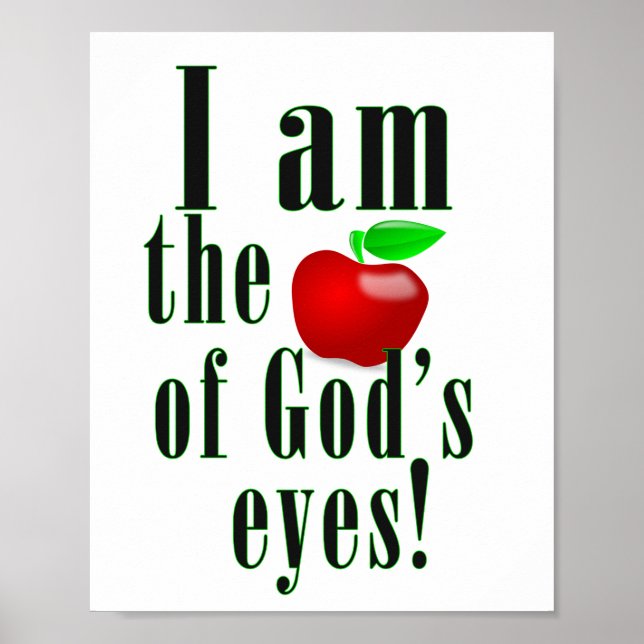 The apple of god's eyes with green typo strokes poster (Front)