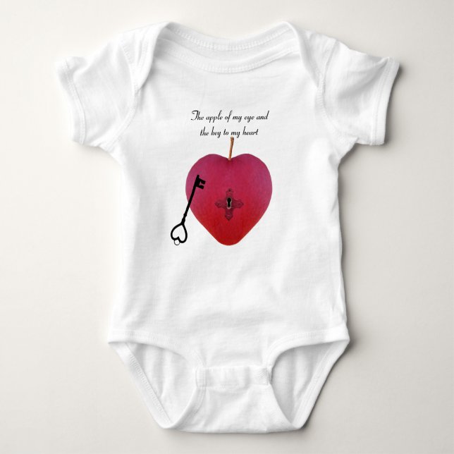 The apple of my eye and the key to my heart baby bodysuit (Front)