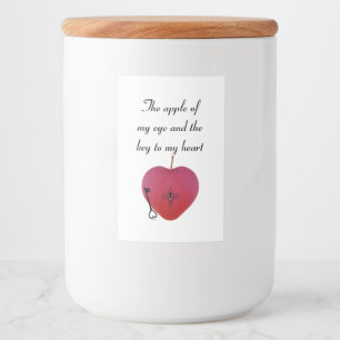 The apple of my eye and the key to my heart food label