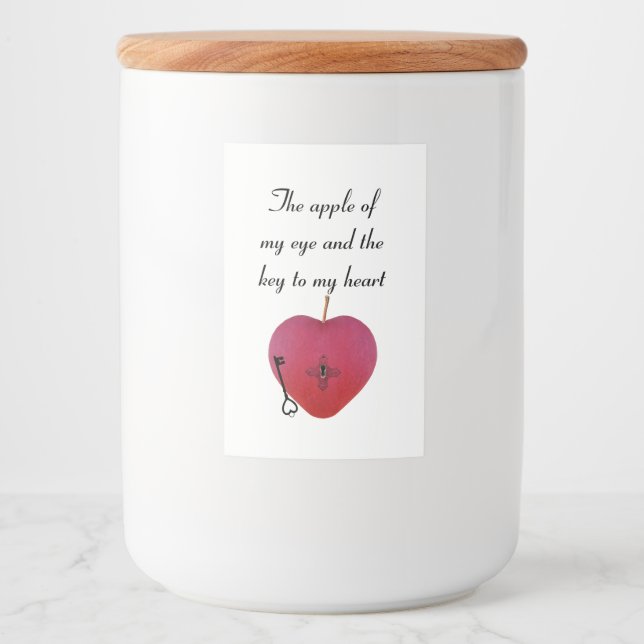 The apple of my eye and the key to my heart food label (Front)