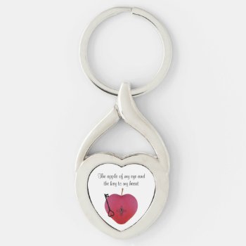 The Apple Of My Eye And The Key To My Heart Keychain by MissTerryWoman at Zazzle