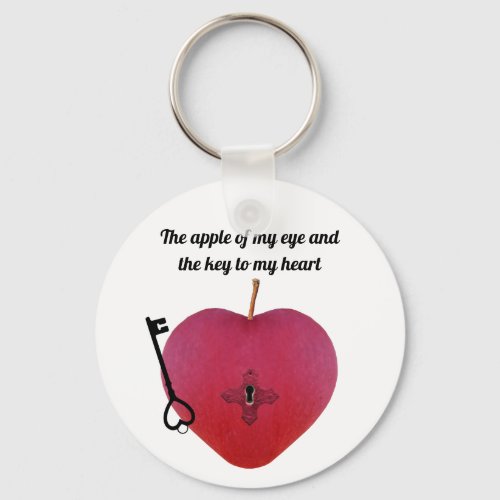 The apple of my eye and the key to my heart keychain