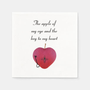 The apple of my eye and the key to my heart napkins