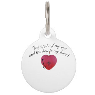 The apple of my eye and the key to my heart pet ID tag