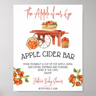 The Apple of our Eye! Apple Baby Shower Cider Bar Poster