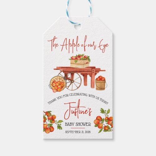 The Apple of our Eye  Apple Baby Shower Favor Gift Tags