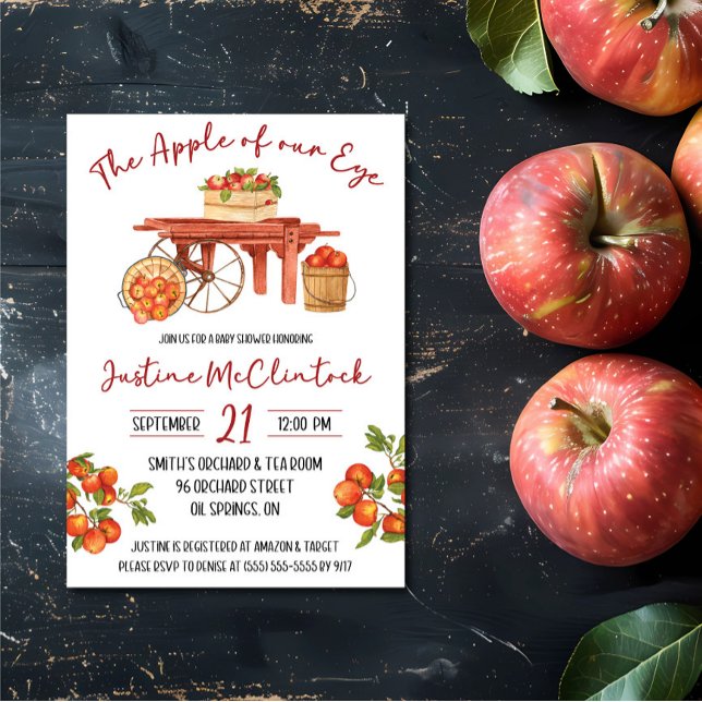 The Apple of our Eye!  Apple Baby Shower Invitation (Creator Uploaded)