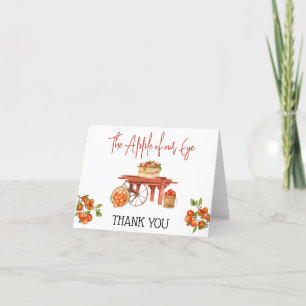 The Apple of our Eye! Apple Baby Shower Letterpress Thank You Card