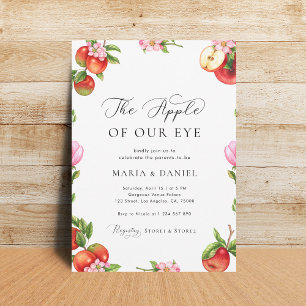 The Apple Of Our Eye Apple Theme Baby Shower Invitation