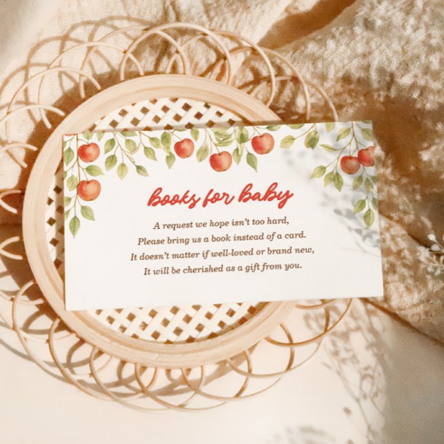 The Apple of our Eye Autumn Fall Baby Shower Enclosure Card (Creator Uploaded)