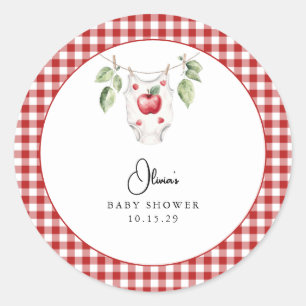 The Apple of our Eye Baby Shower  Classic Round Sticker