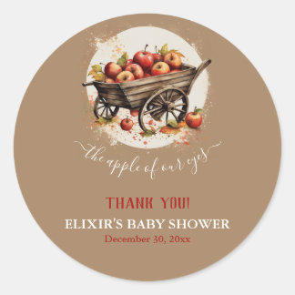 The Apple Of Our Eye Baby Shower Classic Round Sticker
