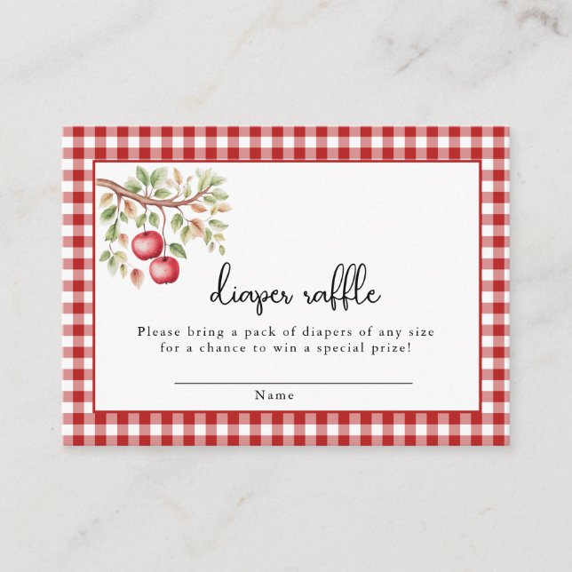 The Apple of Our Eye Baby Shower  Enclosure Card (Front)