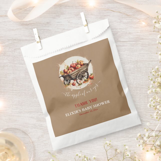 The Apple Of Our Eye Baby Shower Favor Bag (Clipped)