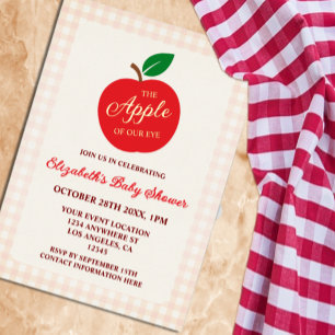 The Apple Of Our Eye Baby Shower Foil Invitation