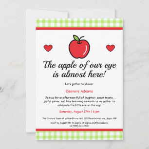 "The Apple of Our Eye" Baby Shower Invitation