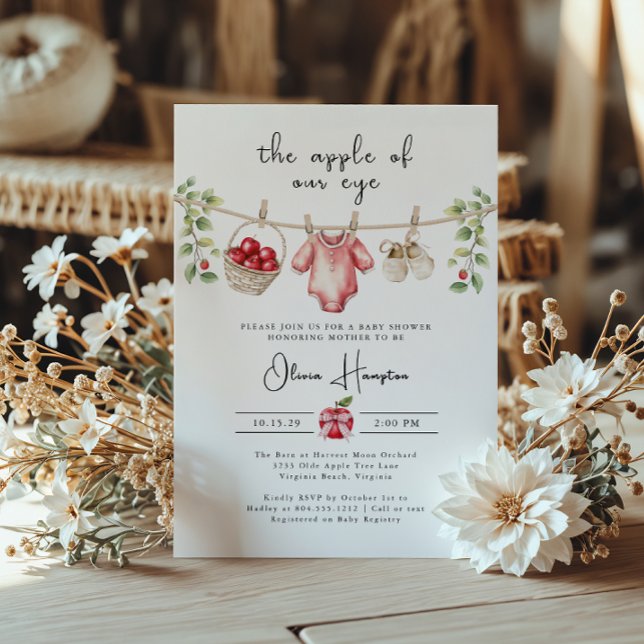 The Apple of Our Eye Baby Shower Invitation  (The Apple of Our Eye Baby Shower Invitation)