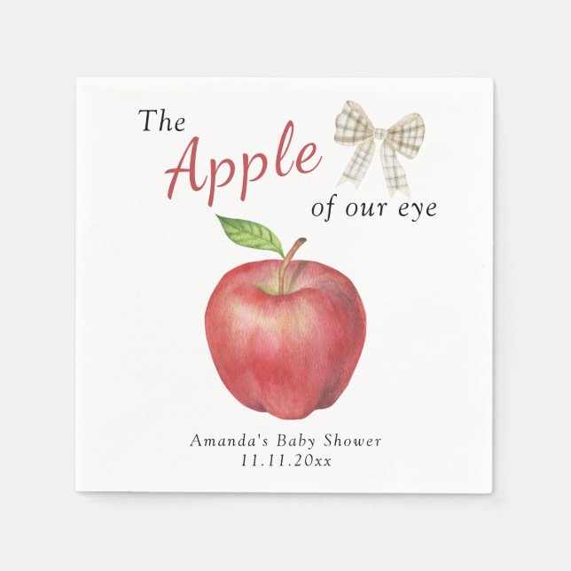 The Apple of our eye Baby shower  Napkins (Front)
