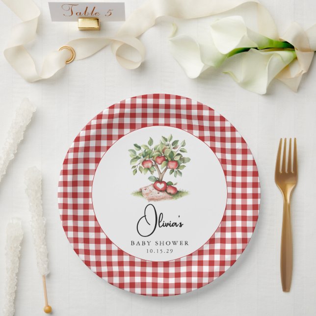 The Apple of our Eye Baby Shower Paper Plate  (Wedding)