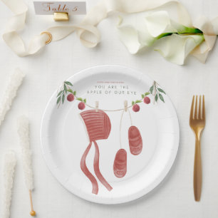 The apple of our eye baby shower paper plates