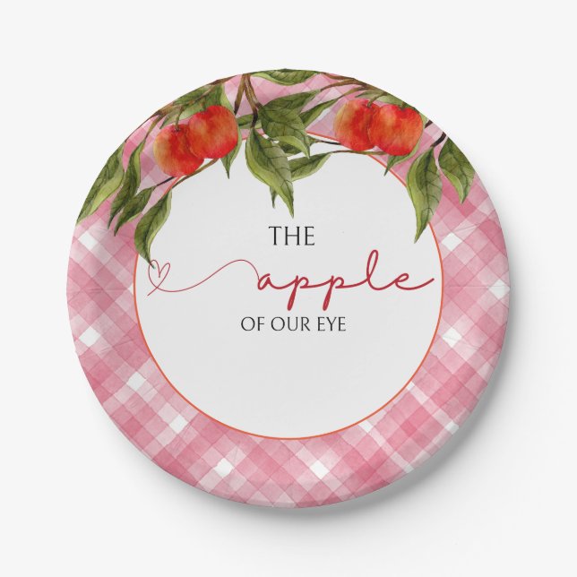 The Apple Of Our Eye Baby Shower Paper Plates (Front)