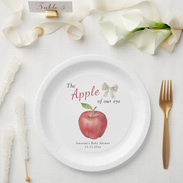 The Apple of our eye Baby shower  Paper Plates (Wedding)