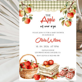 The Apple of Our Eye Baby Shower Party Invitation