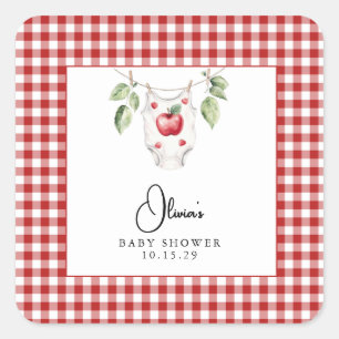 The Apple of our Eye Baby Shower  Square Sticker