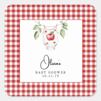 The Apple of our Eye Baby Shower Square Sticker
