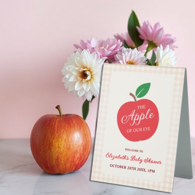 The Apple Of Our Eye Baby Shower Table Tent (Creator Uploaded)