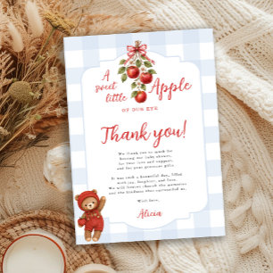 The apple of our eye baby shower thank you card