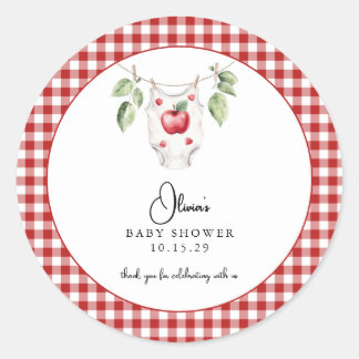 The Apple of our Eye Baby Shower Thank You Classic Round Sticker