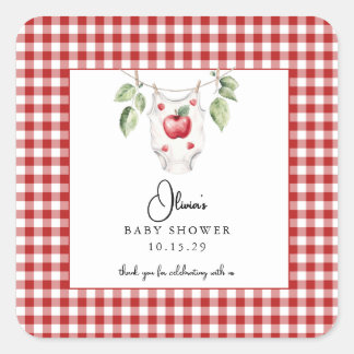 The Apple of our Eye Baby Shower Thank You Square Sticker