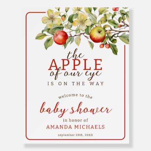 The Apple of Our Eye Baby Shower Welcome Foam Board
