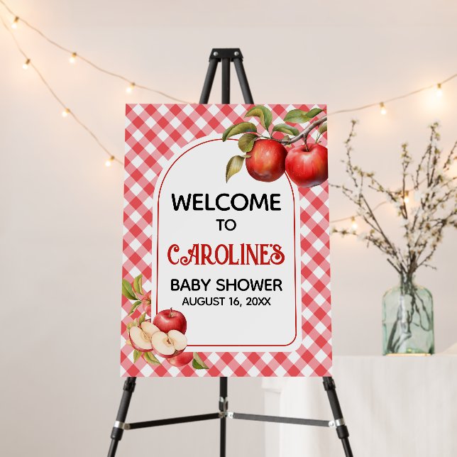 The Apple of Our Eye Baby Shower Welcome Sign (In Situ (Stand))