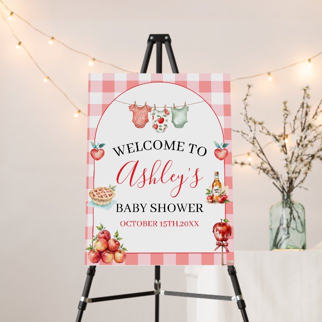 The Apple of Our Eye Baby Shower Welcome Sign (In Situ (Stand))